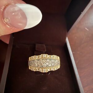 Le Vian Yellow Gold chocolate Diamond Multi-Row Band size 9